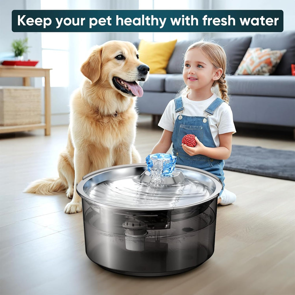 2.6Gal/10L Dog Water Fountain for Dogs & Cats & Multiple Pets-1